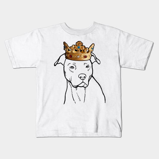 American Pit Bull Terrier Dog King Queen Wearing Crown Kids T-Shirt by millersye